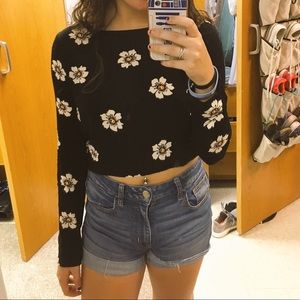 Open Back Sunflower Crop Top